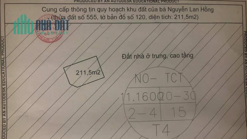 Chủ kẹt tiền bán cắt lỗ lô 211 m2 đất ODT