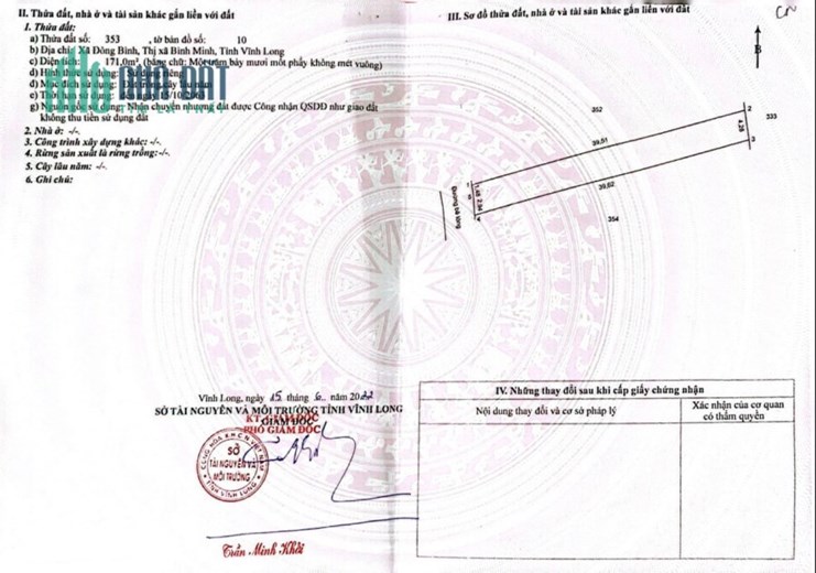 Cần Bán Lô Đất Đẹp Tại Thị Xã Bình Minh- Tỉnh Vĩnh Long