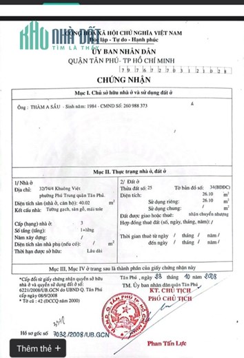 Bán nhà đường cao văn ngọc(khuông việt) tân phú giá 3 tỷ