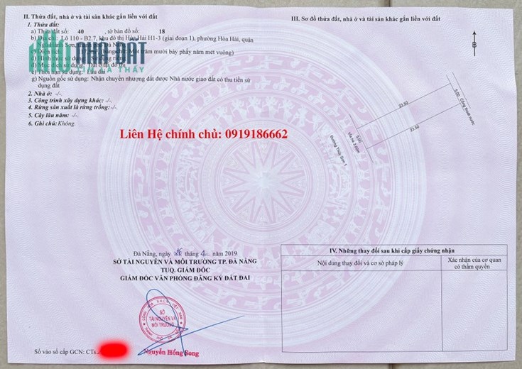 CHÍNH CHỦ BÁN ĐẤT ĐƯỜNG THỦY SƠN 1 - KHU BÃI TẮM SƠN THỦY