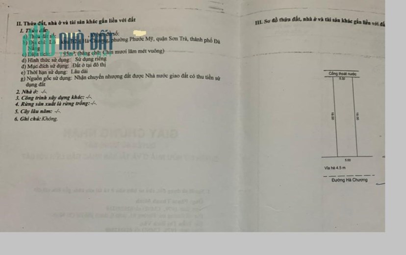 Cần Bán đất đường Hà Chương - Sơn Trà - Đà Nẵng