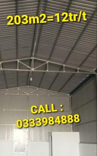 Xưởng  Cho thuê 8,1 x 25 = 12tr/t Vĩnh Tân Tân Uyên Bình Dương