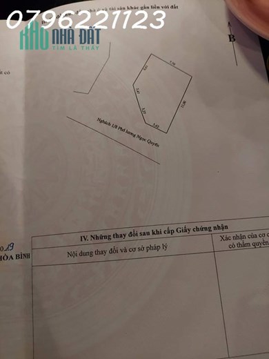 Cần bán đất tổ 6. Phường thái bình. Tp hòa bình