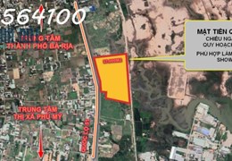 Chuyển nhượng hoặc hợp tác đầu tư 38.000m2 (3,8ha) mặt tiền 200m Quốc lộ 51, tx. Phú Mỹ. Giá 15