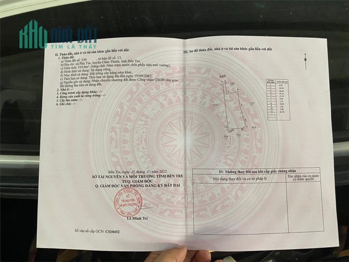 Bán Đất Vị Trí Đẹp Tại Huyện Châu Thành, Bến Tre