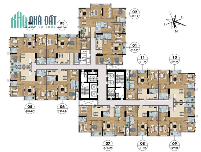 Chỉ 38triệu, CH Sapphire 143m2 - 3PN-2WC, Tầng đẹp, hướng mát, Tặng NT