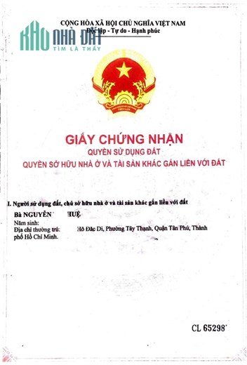 BÁN NHÀ MT KINH DOANH - VÕ THÀNH TRANG - TÂN BÌNH 3 TẦNG 195M2