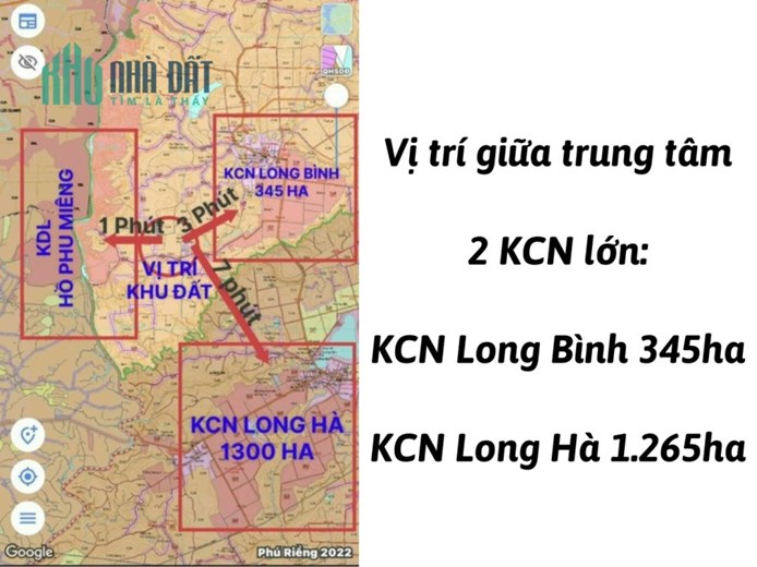 Đất giữa trung tâm KCN Long Bình và KCN Long Hà giá 299triệu có thổ cư
