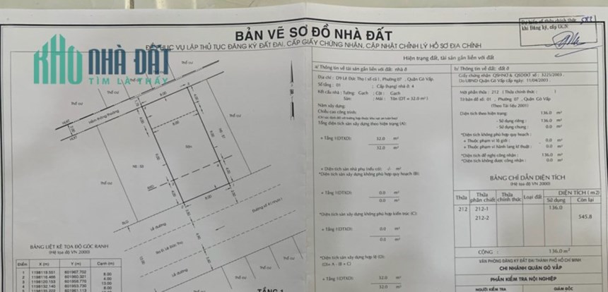 Cần vốn bán lô đất mặt tiền Đường số 4, phường 7, Gò Vấp