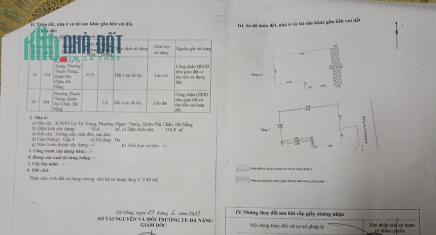 Bán nhanh nhà 3 tầng Tầng Kiệt 34 Lý Tự Trọng, Q.Hải Châu, 54m2 chỉ 4.1 tỷ. Lh:0935517688