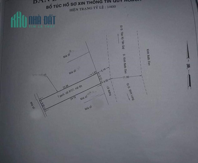 Bán Nhà Mặt Tiền Kênh Nước Đen, 100m2,Giáp Tân Kỳ Tân Quý