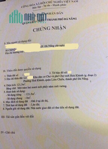 Bán nhà 3 tầng và 1 lô đất bên cạnh đường Ngô Văn Sở - khu phố Hồng Kong