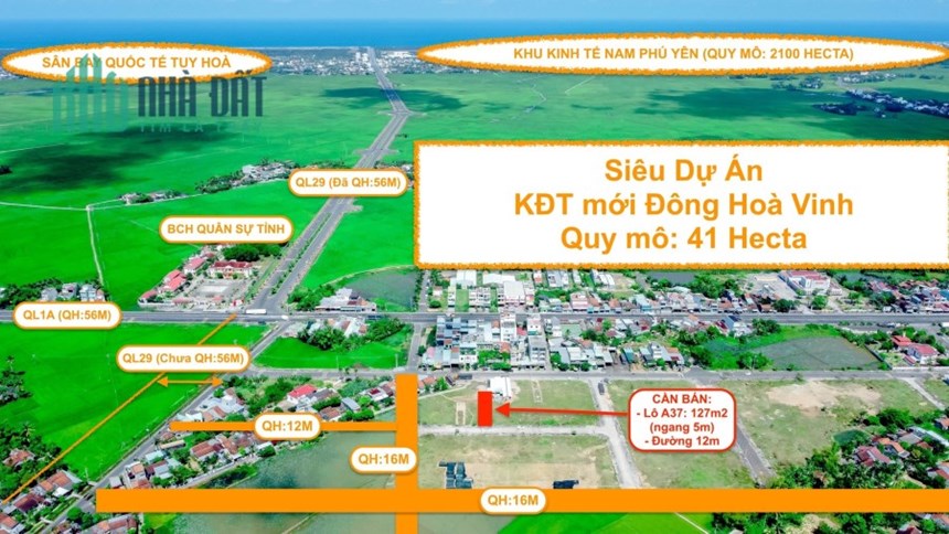 Bán nhanh 1 lô hiếm giá 1 tyr630 ngay trung tâm hành chính Nam Phú Yên, kết nối Bắc Vân Phong trong