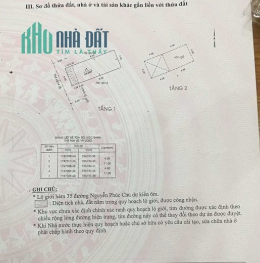 Chính chủ cần bán nhà ở  hẻm 35/16 Nguyễn Phúc Chu . Phường 15 . Quận Tân Bình . TP HCM