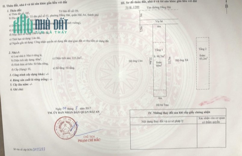 Chính chủ cần bán Căn Nhà Mặt Tiền Số 356 Phường Đằng Hải, Quận Hải An, TP. Hải Phòng