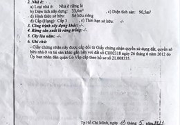Bán gấp nhà HXH đường số 21, P8, Gò vấp. DTCN42m2 trệt 2 lầu. Giá còn 4,4 tỷ