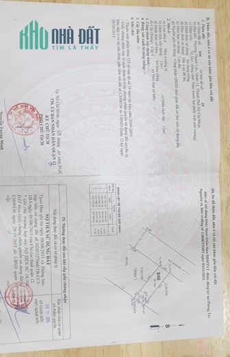 Chính chủ cần Bán đất 2/ Hà Huy Giáp, Quận 12 Tp Hồ Chí Minh