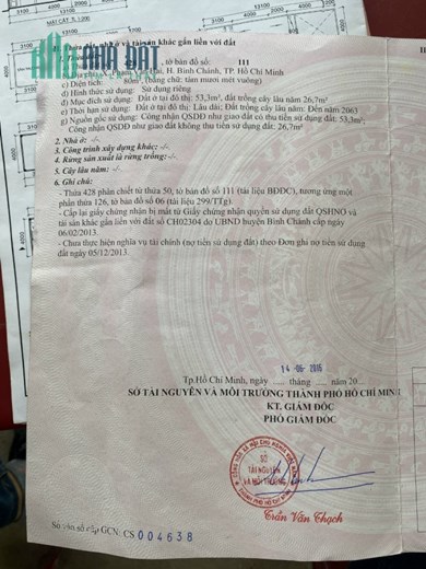 đất gần chợ,mặt tiền nhựa, đường trần văn giàu, sổ hồng riêng