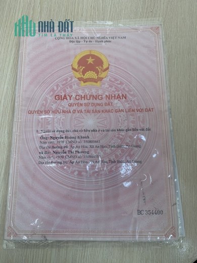 CHÍNH CHỦ Cần Bán Lô Đất Vị Trí Đẹp Tại Huyện Tịnh Biên - An Giang