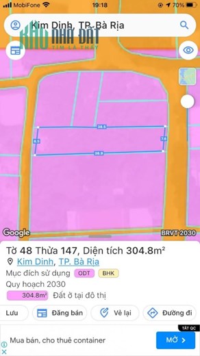 DUY NHẤT Cơ Hội Sở Hữu Lô Đất Mặt Tiền Tại Phường Kim Dinh, TP Bà Rịa