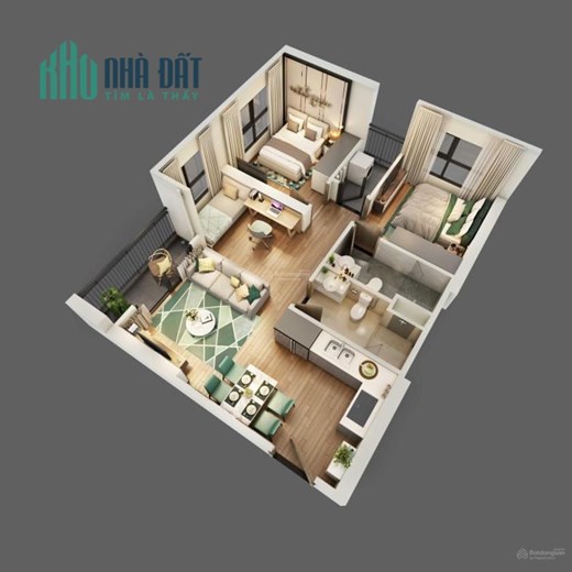 Duy nhất Căn 2PN DT 52m chỉ 2,06 tỷ CK 20% miễn phí 5 năm phí DV hướng ĐN mát nhận nhà ở luôn Smart