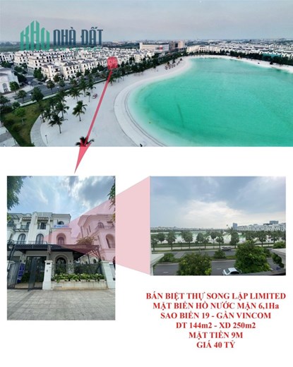 Chính chủ cần bán Biệt thự song lập LIMITED view Biển hồ nước mặn Vinhomes Ocean Park Gia Lâm