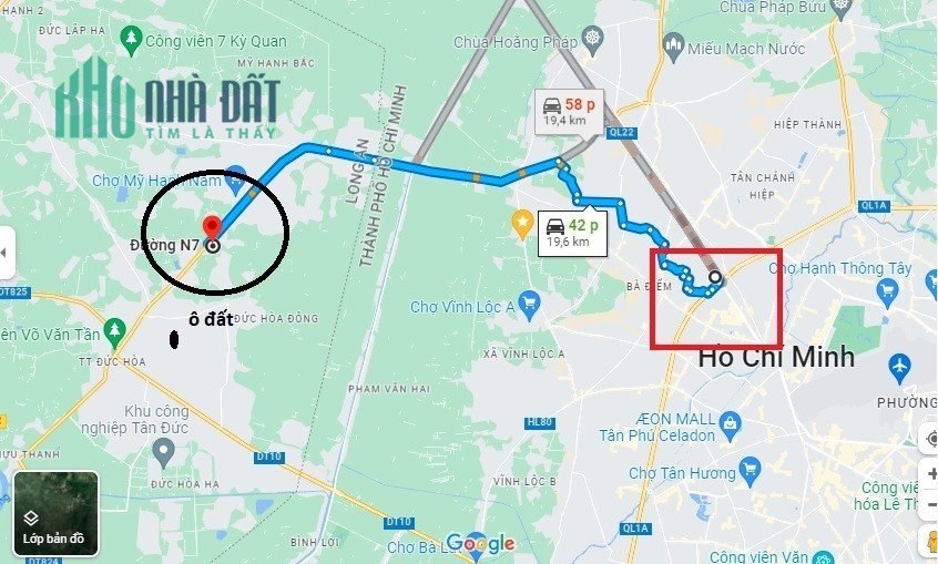 Bán 909m2 đất MT đường N7 Đức Hòa Long An, giá ĐT 6,99 tỷ. Lh:0909711000