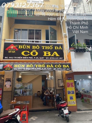 Cần Sang Gấp Mặt Bằng Quận Bình Thạnh Đang kinh doanh Bán Bún Bò Thố Đá Cô Ba.