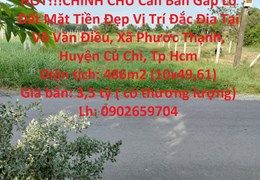 HOT!!!CHÍNH CHỦ Cần Bán Gấp Lô Đất Mặt Tiền Đẹp Vị Trí Đắc Địa Tại Huyện Củ Chỉ- Tp Hcm
