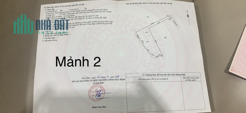 Chính chủ cần bán 2 lô đất sát nhau, giá rẻ 1,8tr/1 mét. Vị trí đất nằm sát ranh giới đất Hà Nội.