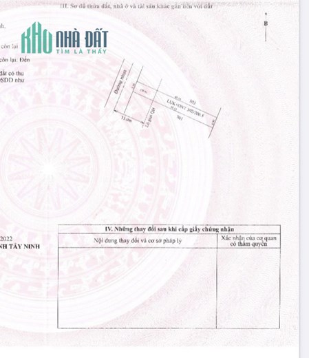 Bán lô đất mặt tiền đường Ấp Cao Su, Long Giang, H.Bến Cầu, Tây Ninh