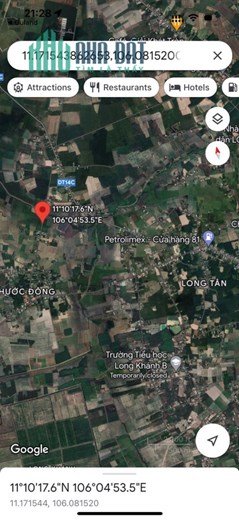 Bán lô đất mặt tiền đường Ấp Cao Su, Long Giang, H.Bến Cầu, Tây Ninh