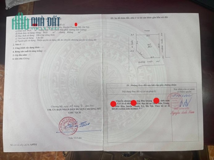 Cần Bán 84m Full Thổ Cư 3 Mặt Thoáng Đường Thông Ô Tô Thủy Xuân Tiên Giá 1.6 Tỷ