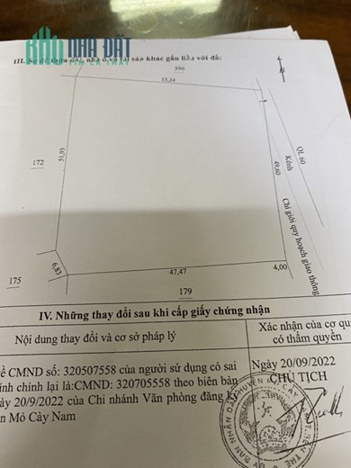 CHÍNH CHỦ BÁN LÔ ĐẤT MẶT TIỀN QL 60 THỊ TRẤN MỎ CÀY, BẾN TRE - GIÁ RẺ NHẤT KHU VỰC