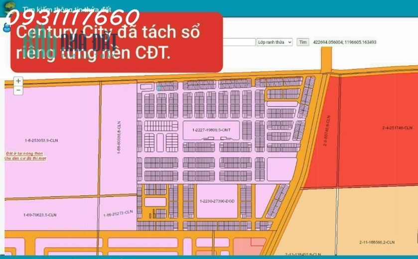 Chính chủ bán gấp đất dự án Century city Bình Sơn Long Thành 110m2 giá 14tr/m2