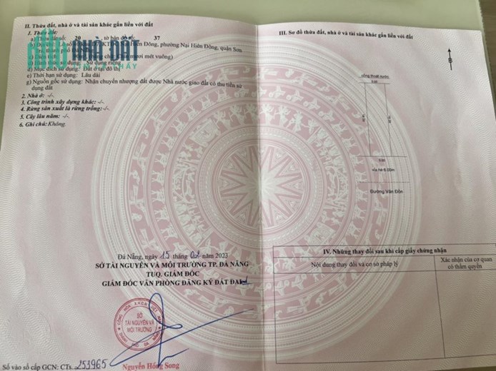 Lô Đất Mặt Tiền - Vị Trí Đẹp Tại Quận Sơn Trà, TP Đà Nẵng