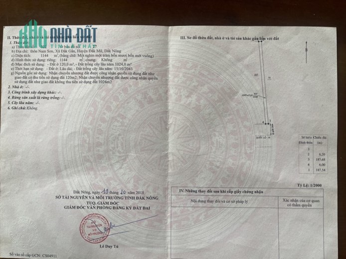 CHÍNH CHỦ CẦN BÁN LÔ ĐẤT Vị Trí Đẹp Tại Huyện Đắk Mil-ĐắK Nông