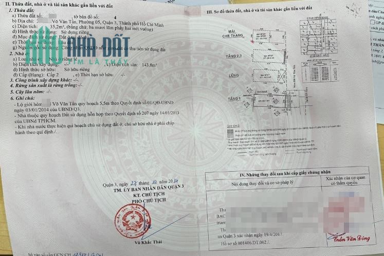 Bán hxh võ văn tần quận 3. dtlv 36,2 trệt 2 lầu
