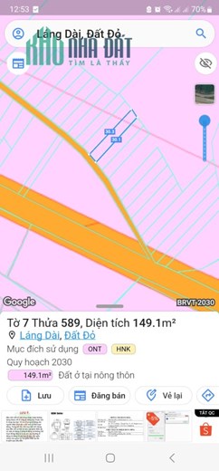Cần bán lô đất nền thuộc xã Láng Dài, huyện đất đỏ 5x30 có 100m2 thổ cư giá 700tr