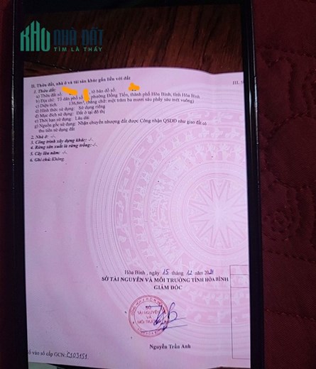 Chính chủ cần bán nhà 3 tầng Mái Thái, ngõ 37,  đường Trần Quốc Toản, phường Đồng Tiến, Tp Hòa Bình.
