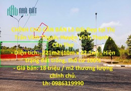CHÍNH CHỦ CẦN BÁN Lô Đất Đẹp tại Thị Trấn Vĩnh Thạnh, Huyện Vĩnh Thạnh , Cần Thơ