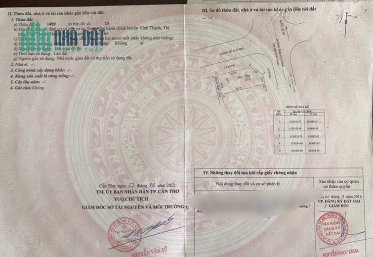 CHÍNH CHỦ CẦN BÁN Lô Đất Đẹp tại Thị Trấn Vĩnh Thạnh, Huyện Vĩnh Thạnh , Cần Thơ