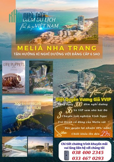 Sở Hữu Căn Hộ Biển Melia Nha Trang chỉ với 3 tỷ / căn cùng vô số đặc quyền siêu VVIP từ Melia