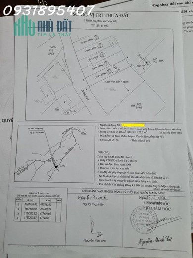 Bán hoặc đổi bù đất mặt tiền đường nhựa 8m kế bên chợ Bình Châu, Xuyên Mộc, BR.VT