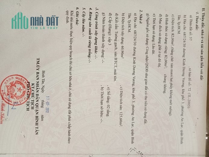 Chính chủ bán nhà riêng tại 687/24/30 Kinh Dương Vương, KP3, P.An Lạc, Q.Bình Tân, TP.Hồ Chí Minh