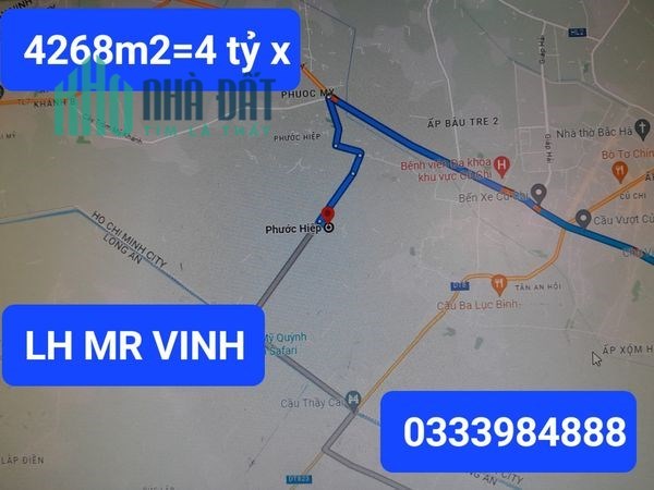 Loa Loa 1tr/m2  Phước Hiệp Củ Chi 4268m2 có 4 tỷ x
