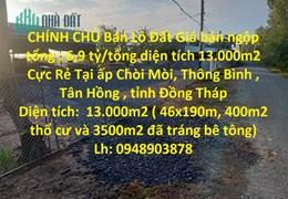 CHÍNH CHỦ Bán Lô Đất Giá bán ngộp tổng : 6,9 tỷ/tổng diện tích 13.000m2