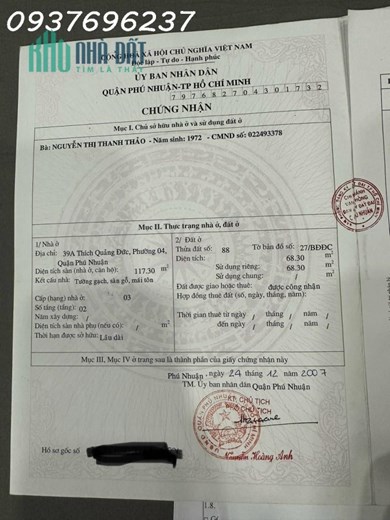 Bán gấp Nhà mặt tiền kinh doanh Thích Quảng Đức, P5, Phú Nhuận giá Ngộp
