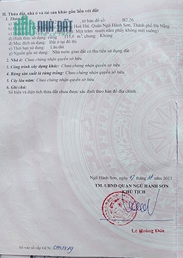 Bán lô đất khu TĐC Đông Hải, đường 7,5m ngay trung tâm quận Ngũ Hành Sơn
