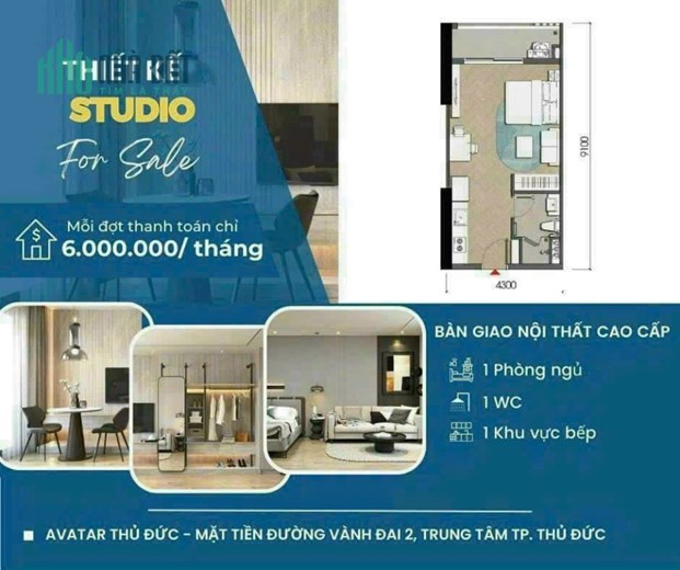 Mua nhà trả bằng lương tháng không lãi suất tại dự án Avatar Thủ Đức ký hđ chỉ 80tr